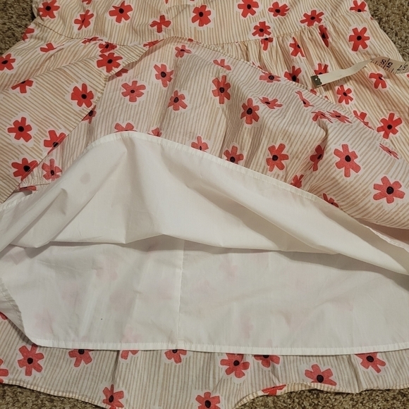 En Saison Red Daisy Flower Tiered Baby Doll Dress Women's Size Large 100… - Picture 10 of 11